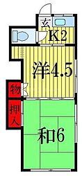 清和荘 2Kの間取図画像