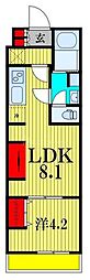 リブリ・船橋IV 3階1LDKの間取り