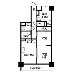 ライオンズマンション新船橋 2階3DKの間取り