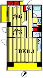 パークアクシス西船橋本郷町 3階2LDKの間取り
