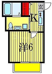 Le clair船橋 2階1Kの間取り