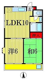 鈴木ハイツ 1階2LDKの間取り