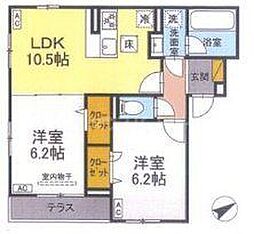 Resi NOIR(レジノワール) 2LDKの間取図画像