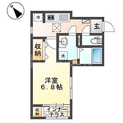 Petit Chou(プティ シュウ) 1Kの間取図画像