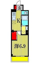 ファミーユ サンサン 1Kの間取図画像