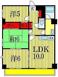 アロー芝山 3LDKの間取図画像
