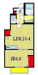 アスピリアトレゾール 1LDKの間取図画像