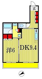 パークアクシス西船橋本郷町 1DKの間取図画像