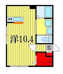 リュミエール海神 ワンルームの間取図画像