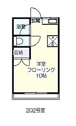 ポートハイツ2 ワンルームの間取図画像