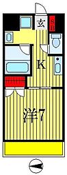金子ビル 1Kの間取図画像