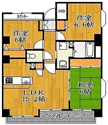 ラパラドール中山 3LDKの間取図画像