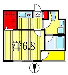S-FORT西船橋 1Kの間取図画像