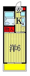 西船本郷マンション 1Kの間取図画像