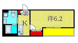 Sun leaves船橋 1Kの間取図画像