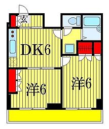 ベイステート安間 2DKの間取図画像