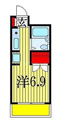 サンライズ船橋 ワンルームの間取図画像