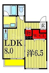 シャトー・ムートン 1LDKの間取図画像