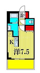 Alvis船橋East 1Kの間取図画像