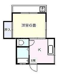 メゾン弥生 1Kの間取図画像