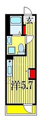 スカイレックス津田沼 ワンルームの間取図画像