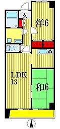 ガーデンヴィラクレセント 2LDKの間取図画像