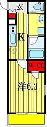 LAUREL西船橋 1Kの間取図画像