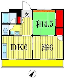 サンコーポ 2DKの間取図画像