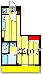 ジェルベーラ ワンルームの間取図画像