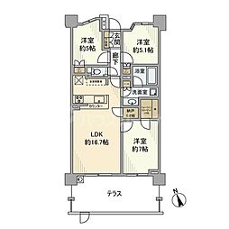 パークホームズ津田沼奏の杜 3LDKの間取図画像