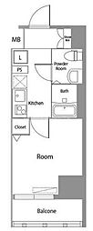 大神宮下Residence 1Kの間取図画像