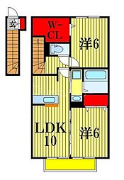 ラメゾン 2LDKの間取図画像