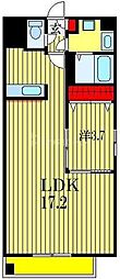 Merveille飯山満 1LDKの間取図画像