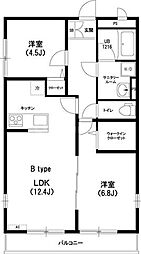 リブリ・桜が丘2 2LDKの間取図画像