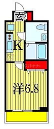 ラクラス下総中山 1Kの間取図画像