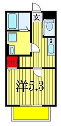 サラブレッド2 1Kの間取図画像