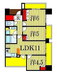 スカイグランデ船橋宮本 3LDKの間取図画像