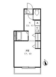 メゾンサクラ 1Kの間取図画像