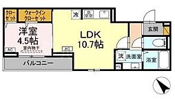 D-セアリス幕張I 1LDKの間取図画像
