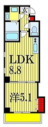 アルカンシエル船橋 1LDKの間取図画像
