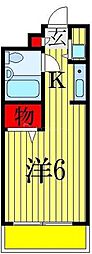 アピス東船橋 1Kの間取図画像