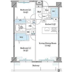 ホーリーフォート南平岸 2LDKの間取図画像
