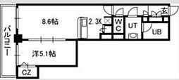 PRIMEURBAN札幌リバーフロント 1LDKの間取図画像