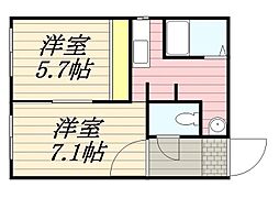 パトラス白石 1LDKの間取図画像