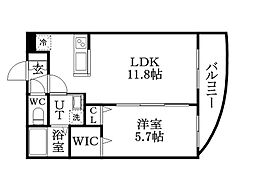 テラスナギサ 1LDKの間取図画像