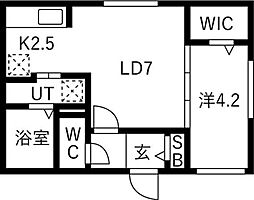リコルドアーツ 1LDKの間取図画像