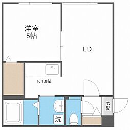 NOAH平岸 1DKの間取図画像