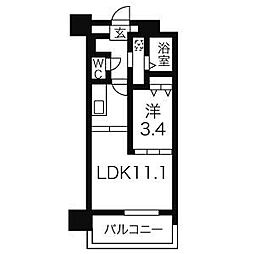 イリオス中島公園 1LDKの間取図画像
