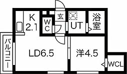 アール南郷16 1LDKの間取図画像