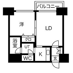 フランセジュール豊平3条 1LDKの間取図画像